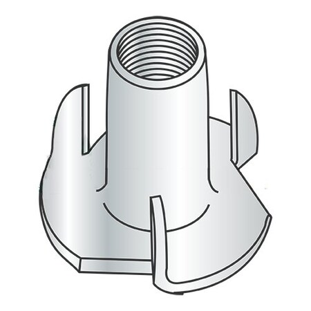 Newport Fasteners T-Nut, 3 Prongs, #10-32, Steel, Zinc Plated, 7/16 in Barrel Ht, 2000 PK 461018